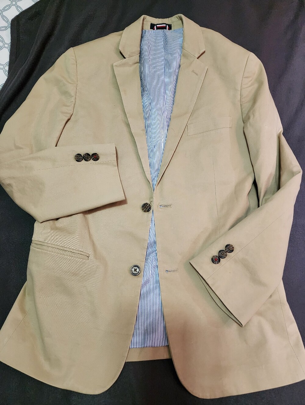 Womens Tommy Hilfiger tan cotton blazer. Sz 16